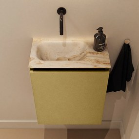 Mondiaz Ture DLux toiletmeubel 40cm oro met wastafel frappe links zonder kraangat