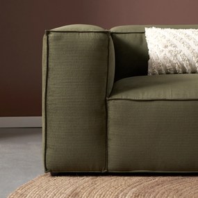 Groen Rib Bank Met Chaise Longue Rechts