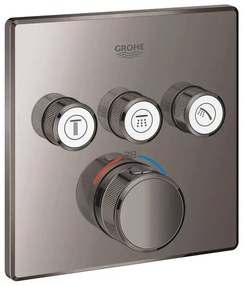 Grohe Grohtherm SmartControl Inbouwthermostaat - 4 knoppen - vierkant - hard graphite 29126A00