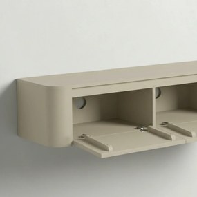 Zwevend Tv-meubel Beige Ronde Hoeken 160 Cm - 160x40x30cm.