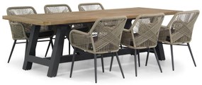 Tuinset 6 personen 260 cm Wicker Taupe Lifestyle Garden Furniture Advance/Trente