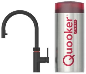 Quooker flex kokendwaterkraan - draaibare & uittrekbare uitloop - Combi reservoir - Warm / kokend water - Zwart 22XBLK