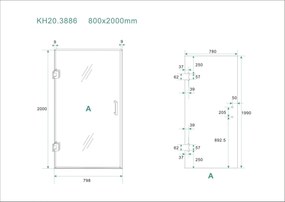 Mueller Clean profielloze douchedeur 80x200cm Anti-kalk