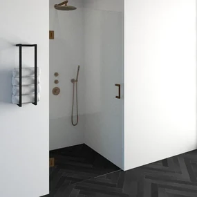 BRAUER Void nisdeur helder glas 100x200 omkeerbaar incl. glascoating PVD koper geborsteld GS-VON1H100200GK