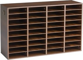 VEVOR Houten documentenbak/bureau-organizer met 36 vakken, bruin, opbergbak voor standaard A4-documenten, dossiers en papier, met verstelbare planken voor kantoor, thuis en in de klas, MDF