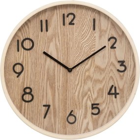 Atmosphera Ivana Wandklok – Licht bruin hout – diameter 38 cm – Bruin – Keuken/Kamer/Kantoor