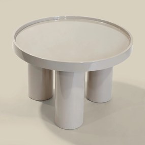 Hoogglans Beige Salontafel 60 Cm - 60 X 60cm.