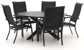 + 15% kassakorting | Diningset Bellagio | 5 personen sintered stone | Tuinset stapelbaar | 6-delig | Kees Smit Tuinmeubelen