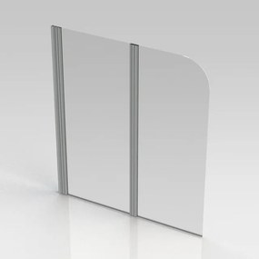Nemo Start Pannello badwand 2delig 120x140cm helder veiligheidsglas 5 mm profielen aluminium gepolijst omkeerbaar MW2DB