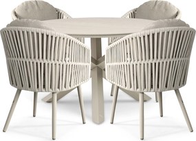 Tuinset 4 personen 120 cm Rope Zand/Beige Santika Furniture Santika