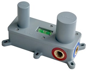 Brauer Gold Edition ColdStart wastafelkraan inbouw gebogen uitloop en rozetten model A1 geborsteld messing PVD