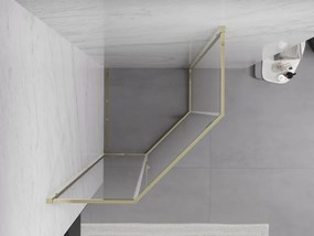 Mexen Exo-R vijfhoekige draaideur douchecabine 90 x 90 cm, transparant, goud - 812-090-090-50-00