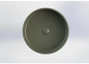 Arcqua Case waskom - 40x40cm - Rond - Cast marble Mat groen WAS393232