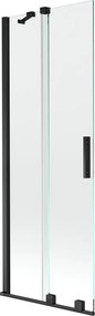 Mexen Velar 2-delige verschuifbare badkuipscherm 75 x 150 cm, transparant, zwart - 896-075-000-01-70