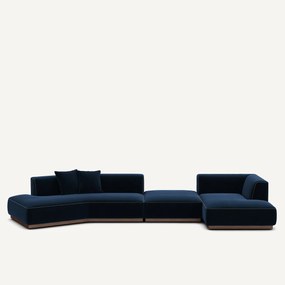 Open hoekbank rechts XL fluweel, JACOPO