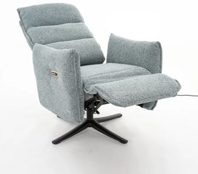 Elektrische Relaxfauteuil Stof Lichtblauw