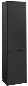 Villeroy & Boch Subway 3.0 Badkamerkast opbouw - 45x35x170cm - 1 linksdraaiende softclose deur - volcano Black greep - spaanplaat - volcano black c59201vl
