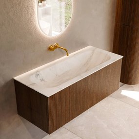 Mondiaz Kurve-dlux 110cm badmeubel dusk met 1 lade en wastafel big medium midden zonder kraangat opalo
