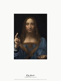 Kunstreproductie The Salvator mundi (Il Salvator mundi) - Leonardo da Vinci, (30 x 40 cm)