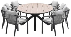 Garden Impressions Tarera tuinset 9-delig - Tulli tuintafel 280x140xH75 cm - light teak vironwood