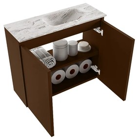 Mondiaz Ture DLux toiletmeubel 60cm rust met wastafel glace rechts zonder kraangat