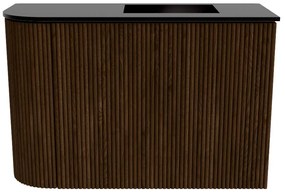 Mondiaz Joya 60cm toiletmeubel ronding links walnut met wastafel faye rechts 1 kraangat urban