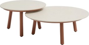 Taste by 4 Seasons Salute salontafel Spicy met rond keramisch tafelblad Ø 60 cm (H 35 cm) Loungetafel   beige weerbestendig