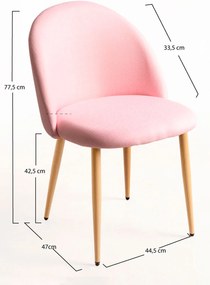 Set 4 Vint Stoffen Stoelen