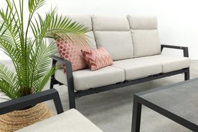 Lagos/Atlanta stoelen & 3-zitsbank loungeset 5-delig verstelbaar - Antraciet