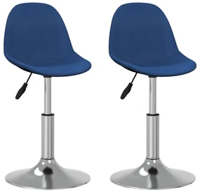vidaXL Eetkamerstoelen draaibaar 2 st stof blauw