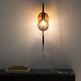 Wandlamp in amber glas, Linterna