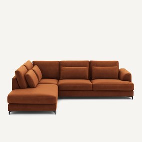 Omvormbare hoekbank links, fluweel, Marsile