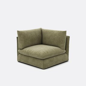Hoekelement voor modulaire bank, in gemêleerd polyester, Malo