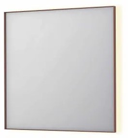 INK SP32 spiegel - 80x4x80cm rechthoek in stalen kader incl indir LED - verwarming - color changing - dimbaar en schakelaar - geborsteld koper 8410044