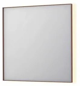 INK SP32 spiegel - 80x4x80cm rechthoek in stalen kader incl indir LED - verwarming - color changing - dimbaar en schakelaar - geborsteld koper 8410044