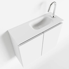 Mondiaz Ture 60cm toiletmeubel talc met wastafel talc rechts 1 kraangat