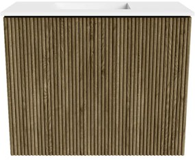 Mondiaz Joya 50cm toiletmeubel dusk met wastafel faye links 1 kraangat talc