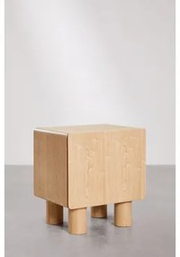 Pakket Van 2 Nachtkastjes In Mdf En Gumeri Fineer Natuurlijk Hout - Sklum