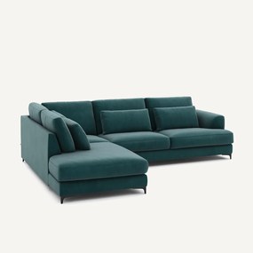 Omvormbare hoekbank links, fluweel, Marsile