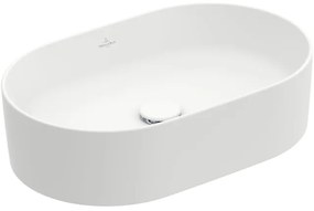 Villeroy & Boch Collaro opzetwastafel ovaal 56x36cm zonder overloop zonder kraangat ceramic+ stone white 4a1956rw