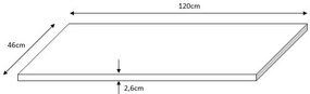 Fontana Rovigo badmeubel toppaneel 120x46cm kasteel bruin