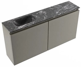 Mondiaz Ture DLux toiletmeubel 100cm smoke met wastafel lava links met kraangat