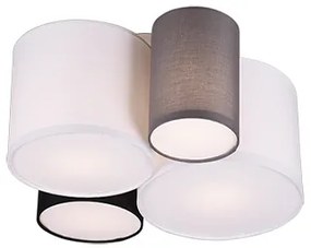 Stoffen Design plafonnière multicolor 4-lichts - Sectos Design E27 rond Binnenverlichting Lamp