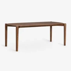 Rechthoekige Eettafel 200x90 Cm Van Mangohout Gina Donker Handvat Hout - Sklum