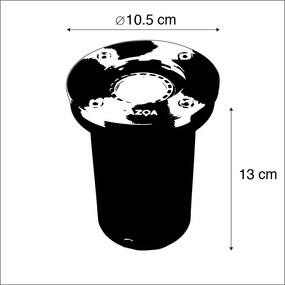 Buitenlamp Set van 6 Moderne grondspot staal RVS - Basic Round Modern GU10 IP65 Buitenverlichting