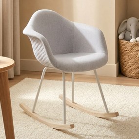 Schommelstoel Quilted Lichtgrijs