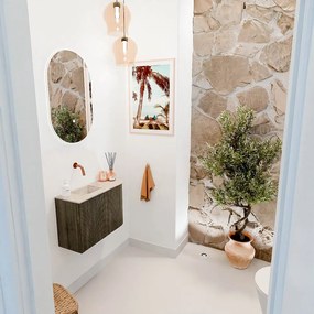 Mondiaz Joya DLux 60cm toiletmeubel ronding rechts shadow met wastafel faye links zonder kraangat frappe