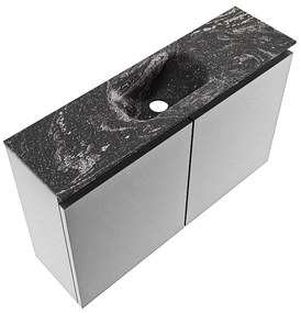 Mondiaz Ture DLux toiletmeubel 80cm plata met wastafel lava midden met kraangat