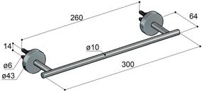 Hotbath Archie handdoekhouder 30cm messing geborsteld PVD