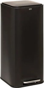 5Five Delta 30L vierkante pedaalemmer– RVS zwart – Soft close – Binnenemmer + koolstoffilter